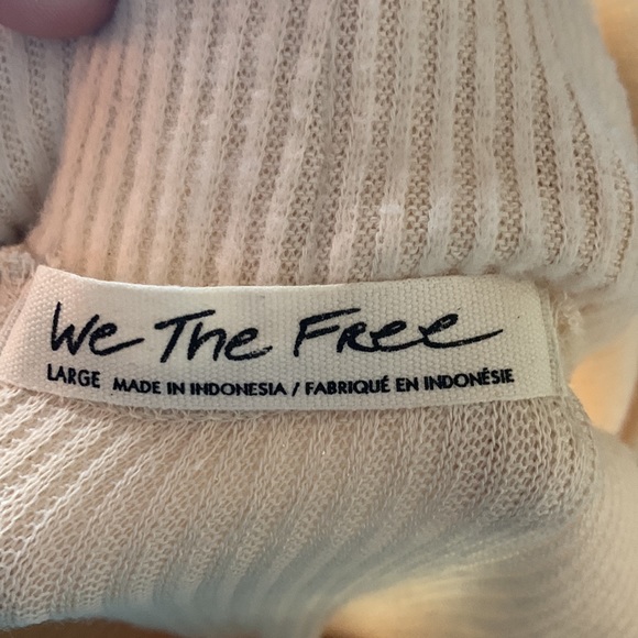 We the free free people cowl neck top cream fall neutral basic so soft! Large - Picture 5 of 5